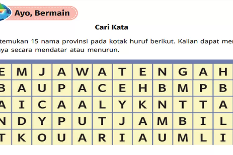 Ayo Bermain Kunci Jawaban Pkn Kelas 5 Halaman 81 Kurikulum Merdeka Ayo Temukan 15 Nama Provinsi 1609