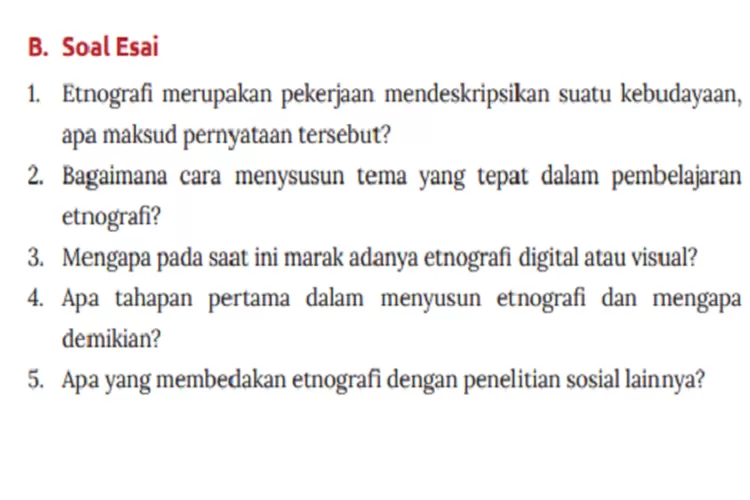 SOAL TES FORMATIF ESAI! KUNCI JAWABAN ANTROPOLOGI KELAS 11 HALAMAN 250 ...