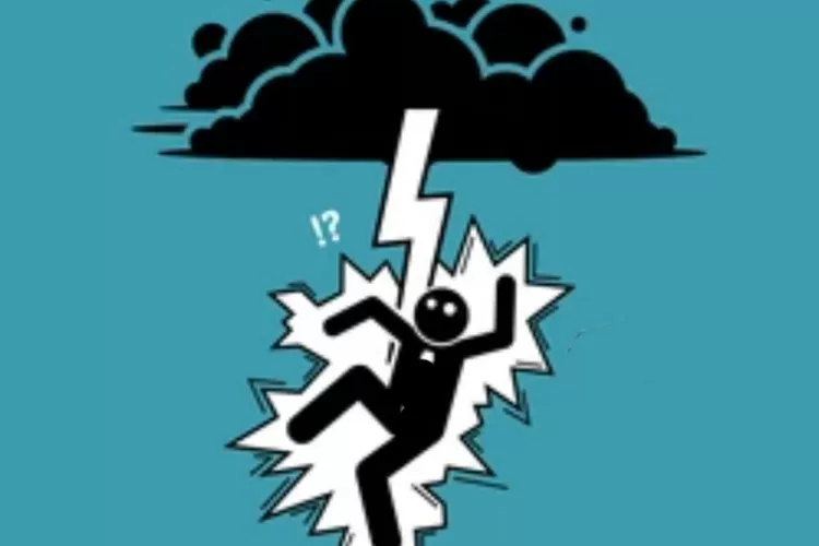 Ilustrasi disambar petir