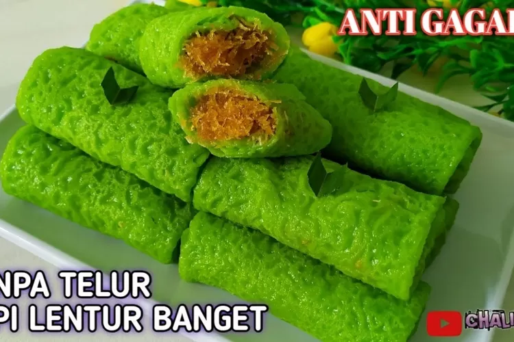 Anti Gagal! Resep Dadar Gulung Isi Unti Kelapa Tanpa Telur, Lembut ...