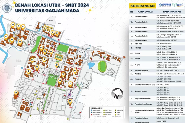 Informasi Penting: Berikut Denah Lokasi UTBK-SNBT UGM 2024, Ada 14 ...