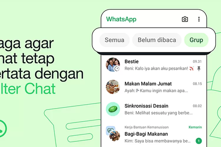 WhatsApp Rilis Fitur Filter Chat untuk Mempermudah Menemukan Pesan