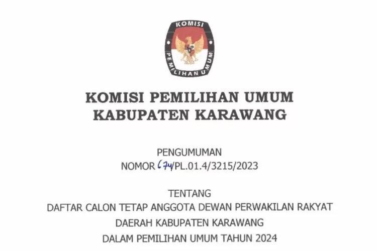 Daftar Calon Tetap DCT Caleg DPRD Karawang Pemilu 2024, Lengkap Nama ...