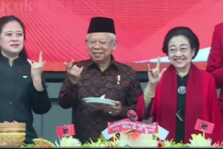 Klarifikasi Jubir Masduki Usai Wapres Ma Ruf Amin Salam Metal 3 Jari Di HUT PDI Perjuangan