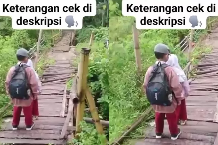 Viral Jembatan Reyot Dan Miring Di Cianjur Tetap Dilewati Anak Sd, Di 