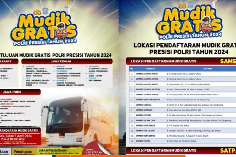 Mudik Gratis Polda Metro Jaya Pendaftaran Resmi Dibuka Mulai Hari Ini Hingga Jumat Maret