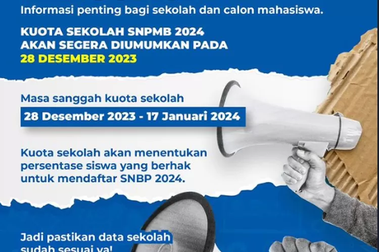 Tahapan SNBP 2024 Dimulai, Pengumuman Kuota Sekolah Dilaksanakan Hari ...