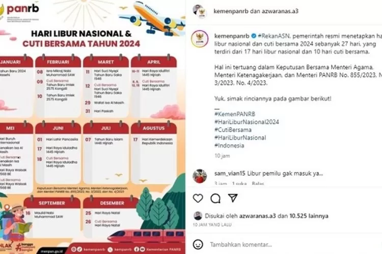 Pemerintah Resmi Tetapkan Hari Libur Nasional Dan Cuti Bersama Tahun Simak Hari Serta