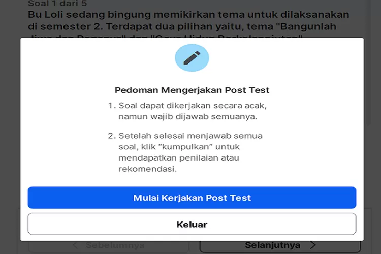 Soal Dan Kunci Jawaban Post Test Modul Pelatihan PMM, Materi Jenis ...