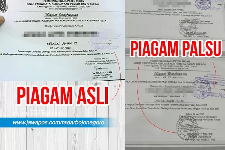 Piagam Palsu Cederai Atlet Berprestasi - Radar Bojonegoro