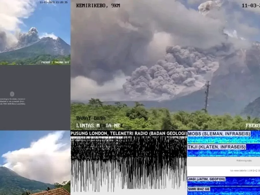 Update Terbaru!! Erupsi Gunung Merapi di Kabupaten Sleman Yogyakarta Hari Ini/ Facebook Badan Nasion