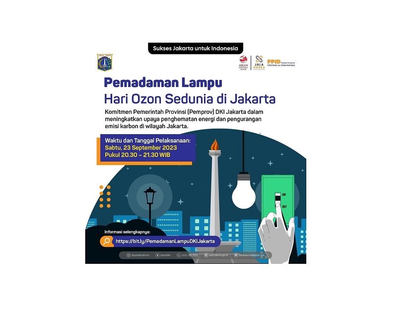 Pemadaman lampu selama satu jam di Jakarta untuk memperingati Hari Ozon Sedunia.