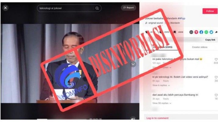 Beredar video Presiden Jokowi berpidato menggunakan bahasa Mandarin.