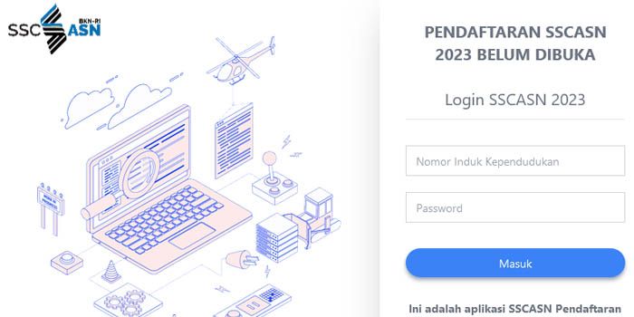 Laman pendaftaran CPNS 2023 atau SSCASN 2023. 