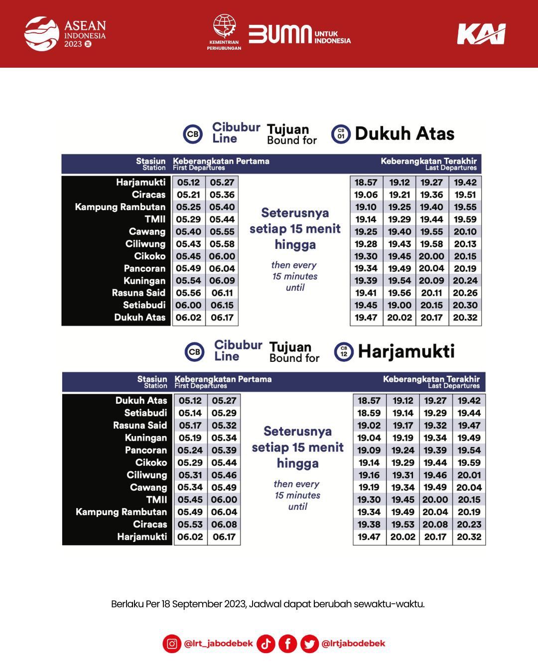 Warga Depok, Berikut Jadwal Lengkap LRT Jabodebek Rute Harjamukti-Dukuh ...