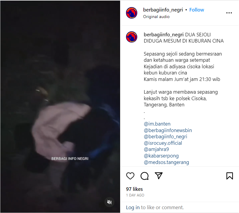 Sejoli Mesum di Kuburan China Cisoka saat Malam Jumat Viral, Polisi Turun  Tangan! - Indozone News