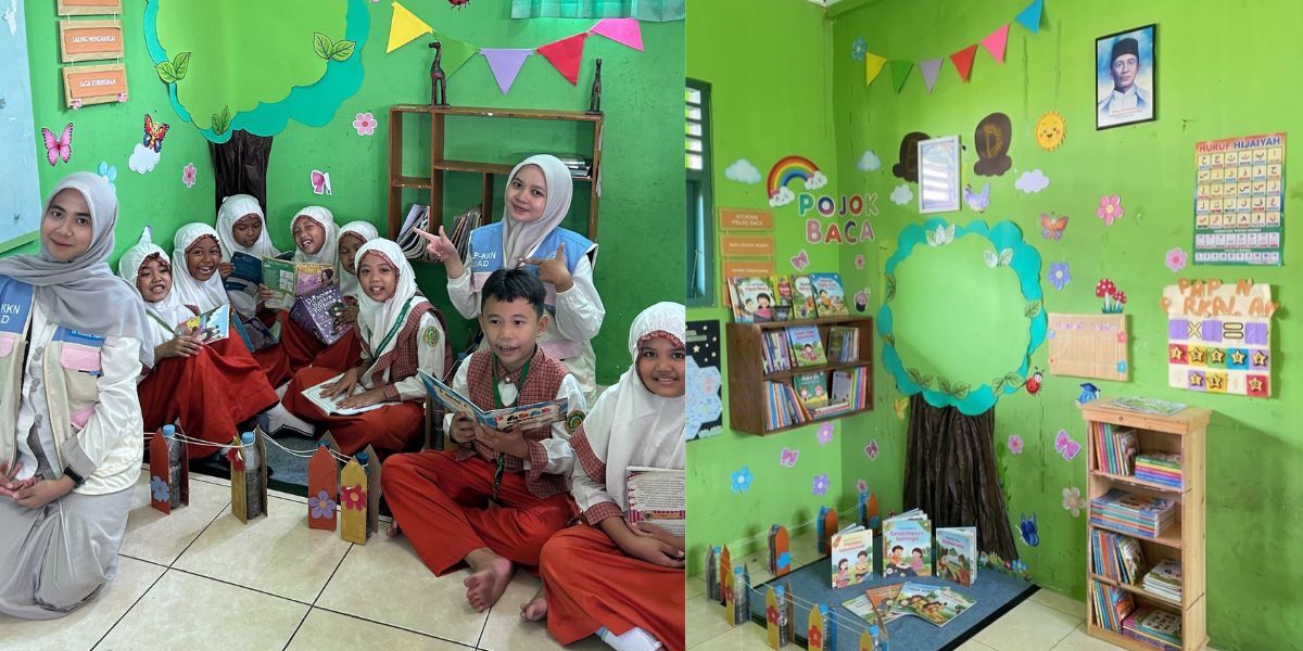 Pacu Budaya Literasi, PLP-KKN III.D.2 UAD Hadirkan Pojok Baca di SD Muhammadiyah Karangturi