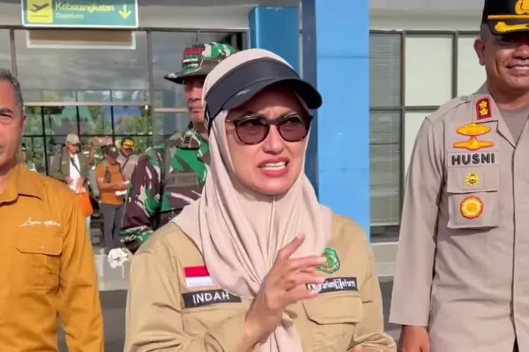 Indah Putri Indriani sedang iImbau Masyarakat Tak Lakukan Konvoi Pascapenghitungan Suara Pemilu 2024 (Klikanggaran)