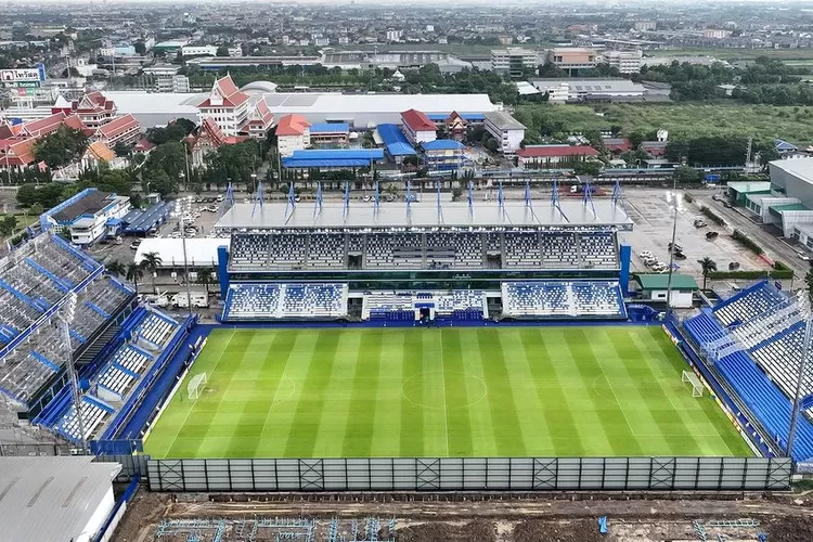 Ilustrasi stadion sepak bola megah yang akan hadir di Indonesia di tahun 2024 ini. (Instagram: bgpu_official)