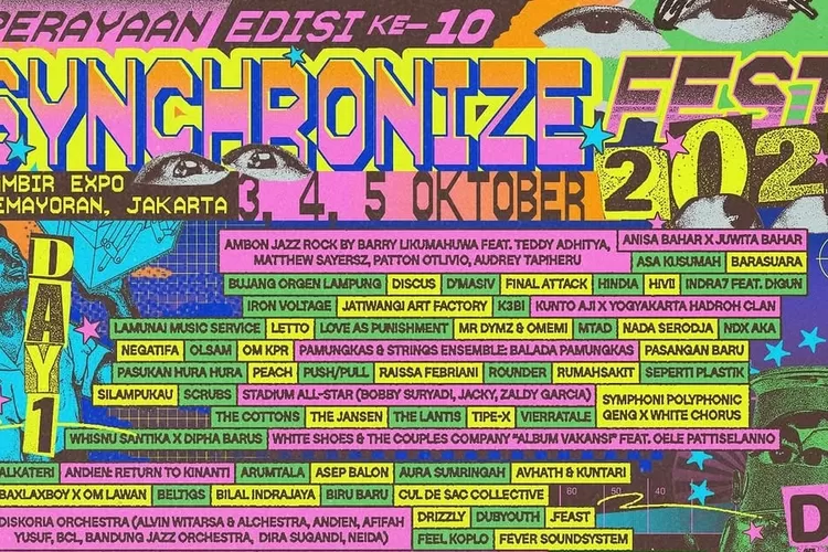 Harga Tiket dan Line Up Lengkap Synchronize Fest 2025.  (Instagram @synchronizefest)