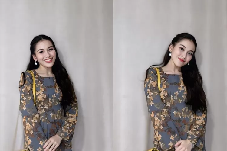 Ayu Ting Ting pose senyum sumringah meski namanya disebut-sebut Kiky Saputri di depan Nagita Slavina. (Gorajuara/ Instagram/ @ayutingting92)