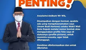 Hati-Hati! Modus Penipuan Atas Nama Wakil Walikota Depok Imam Budi Hartono Via Whatsapp Hingga Media Sosial Beredar