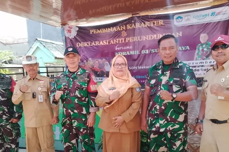 Pelaksanaan pembinaan karakter dan Deklarasi Anti Perundungan di SDN Mekarjaya 1, yang terletak di Jalan Flamboyan 1, Kelurahan Mekarjaya, Kecamatan Sukmajaya.&nbsp; (ISTIMEWA)