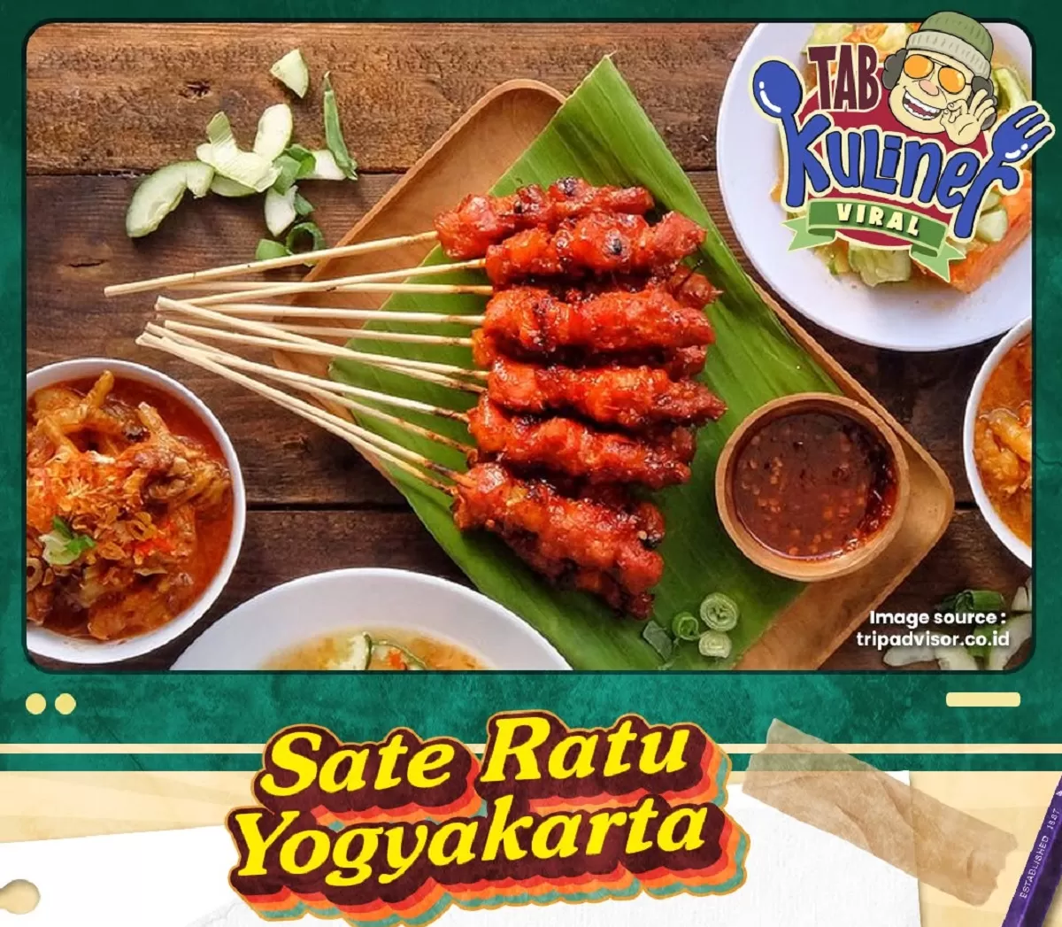 Cek menu &amp; harga Sate Ratu Jogja 2026. Sate ayam merah juicy dengan potongan daging besar di lokasi baru Condongcatur.