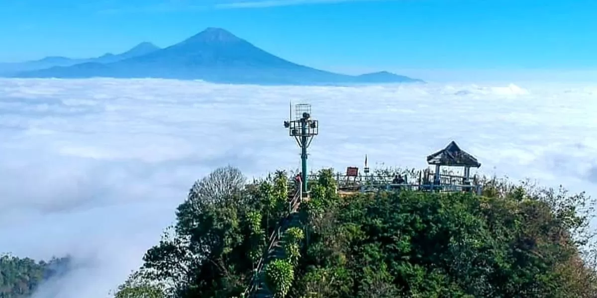Menikmati keindahan alam dari puncak tertinggi di Jogja Barat, Puncak Suroloyo. Foto: @puncaksuroloyo.