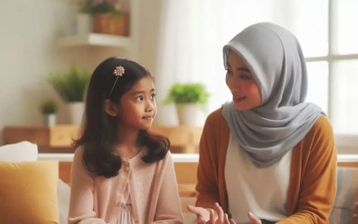 Ilustrasi ibu dan anak