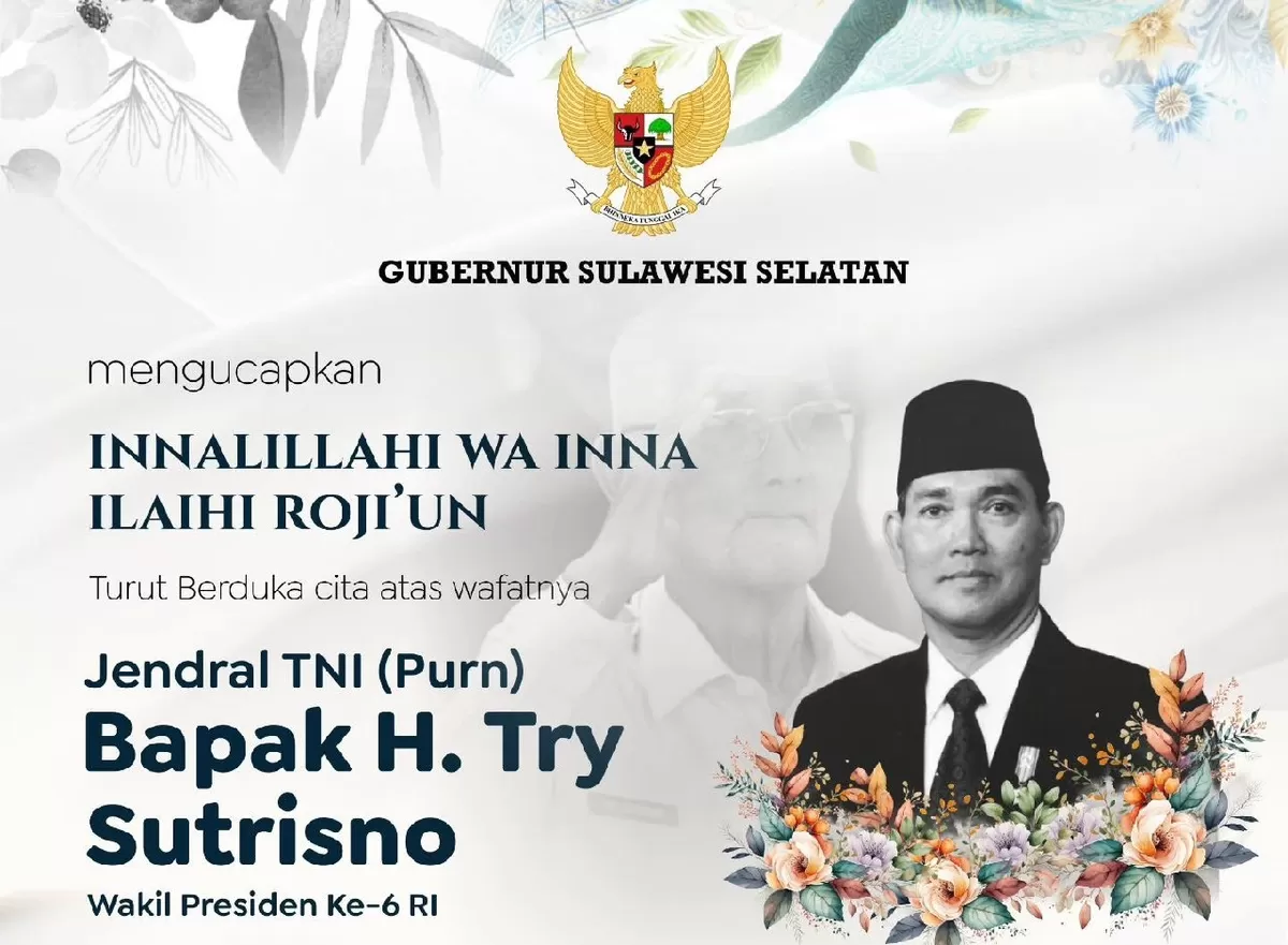 Wapres ke-6 RI Try Surtrisno wafat,