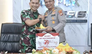 HUT Bhayangkara Ke-79, Polres Metro Depok Dikasih Kejutan dari Kodim Depok