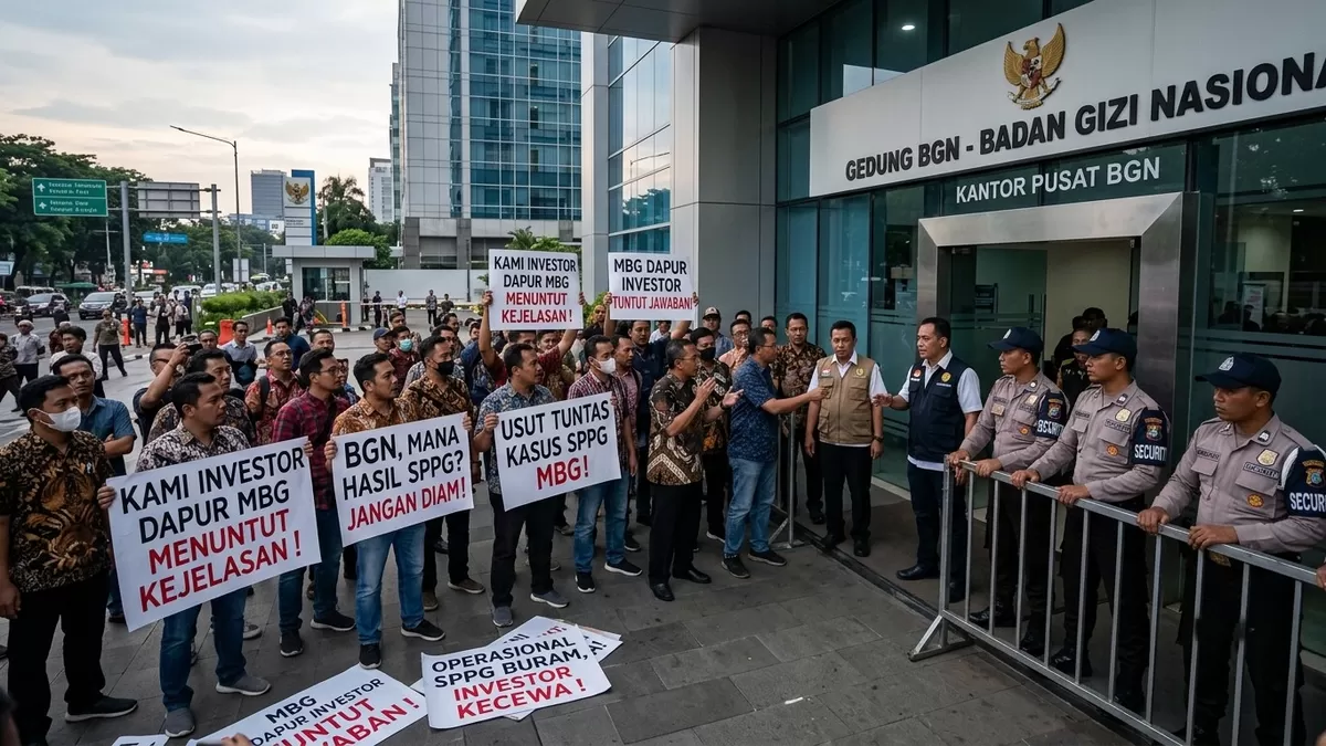 Ilustrasi: Investor dapur MBG menggeruduk kantor BGN  (Info Indonesia / AI )