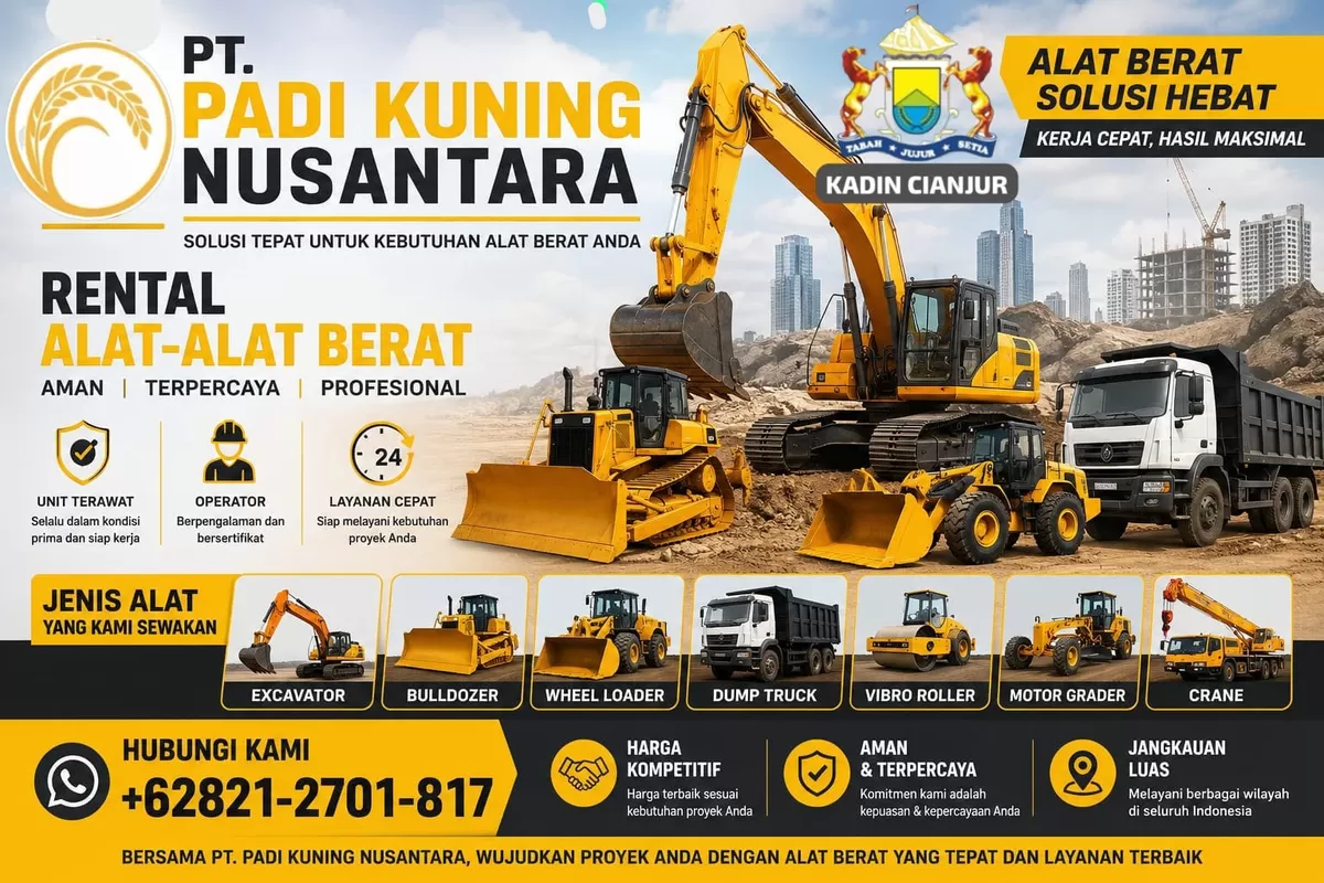 PT Padi Kuning Nusantara siapkan layanan sewa alat berat. (FOTO: Ist)