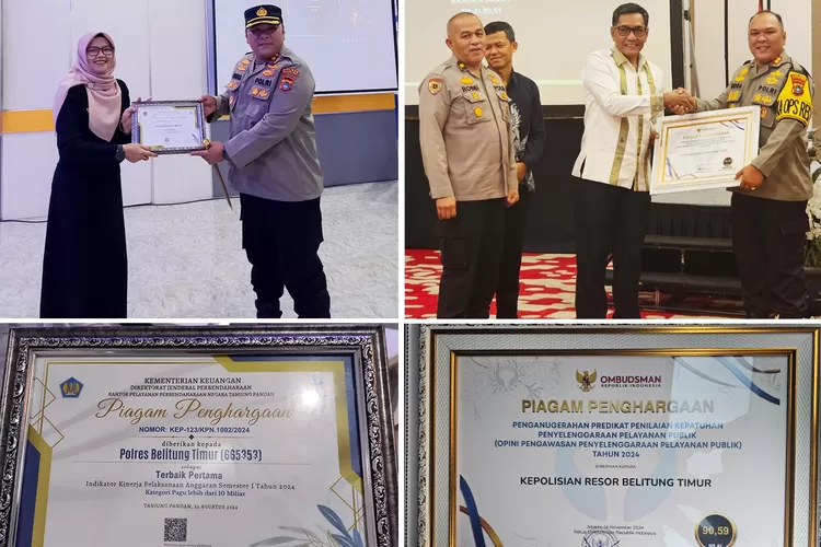 Kapolres Belitung Timur Sabet Penghargaan dari Ombudsman RI terkait Pelayanan Publik