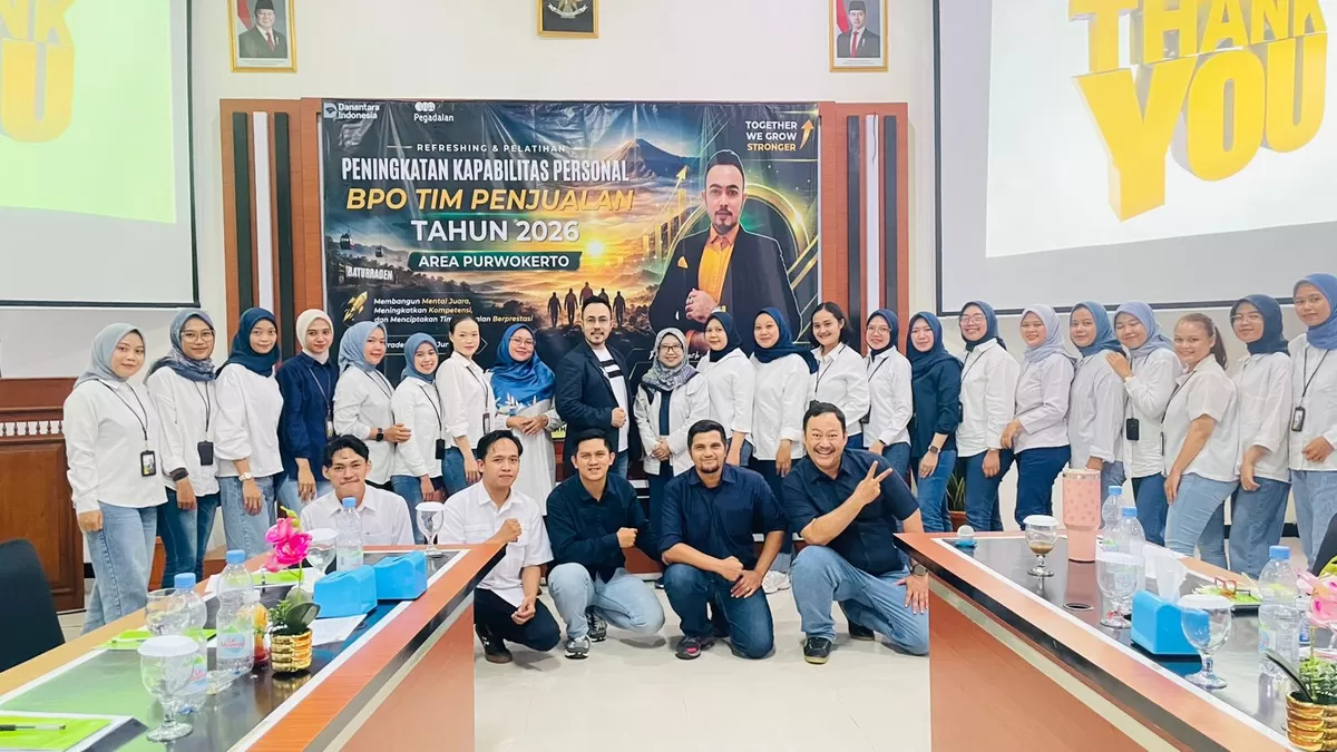 Foto bersama Pegadaian Area Purwokerto dalam sebuah kegiatan. (FOTO: Istimewa) 
