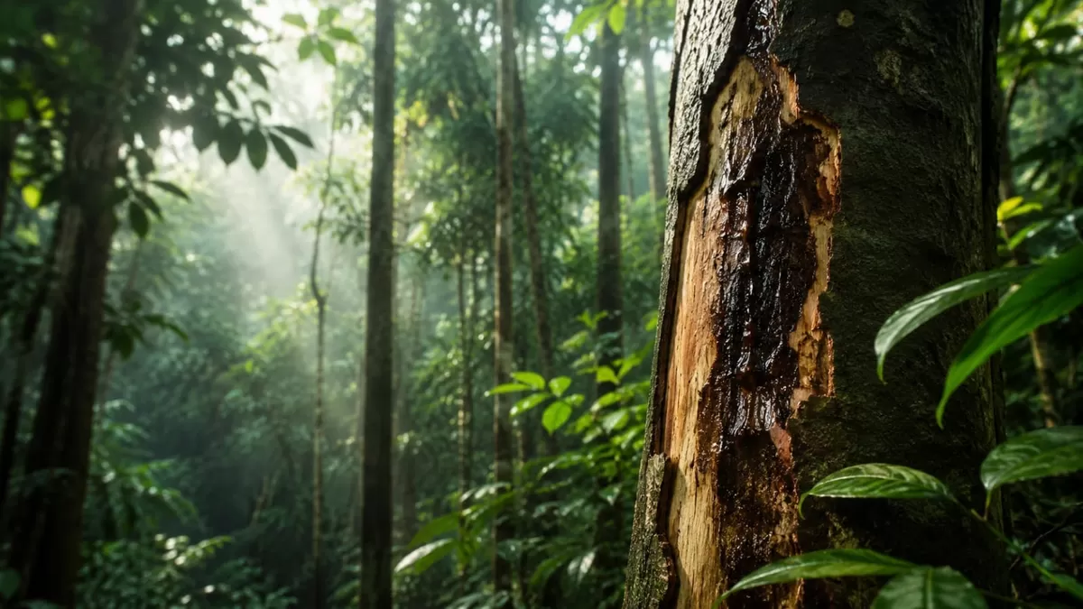 Ilustrasi: pohon Gaharu Buaya atau Aetoxylon sympetalum. (Selingkar Wilis)
