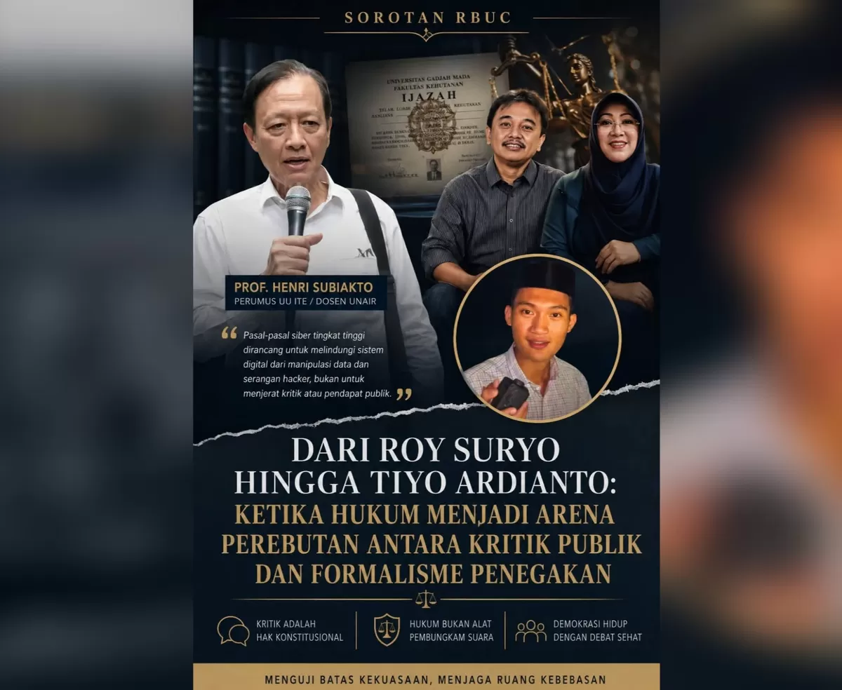 Dilema penegakan UU ITE dan ancaman kriminalisasi. (FOTO: Ist)