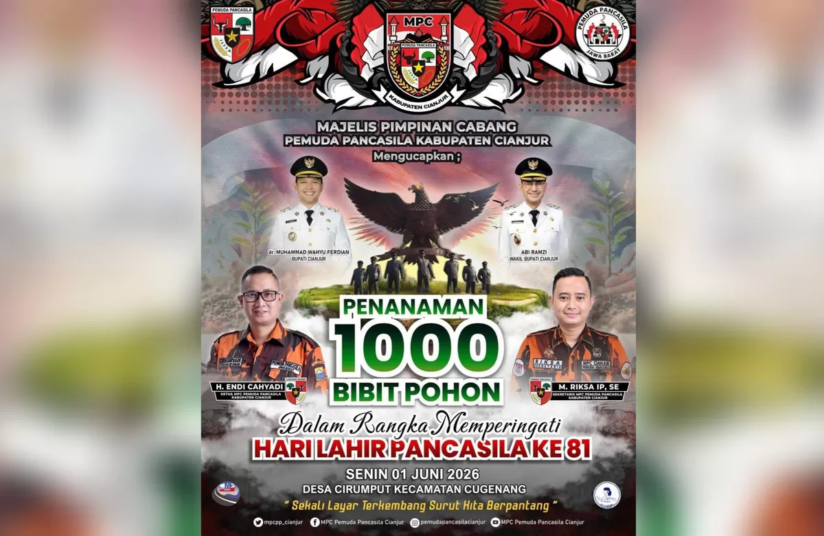 Peringati Hari Lahir Pancasila, Pemuda Pancasila Cianjur tanam 1.000 bibit pohon (Ist)