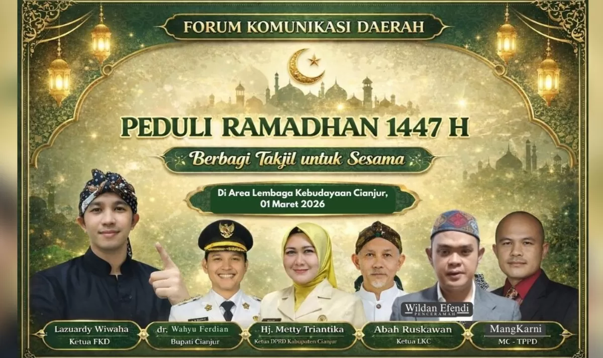 Aksi berbagi takjil peduli Ramadan bersama tokoh dan masyarakat Cianjur. (FOTO: Ist)