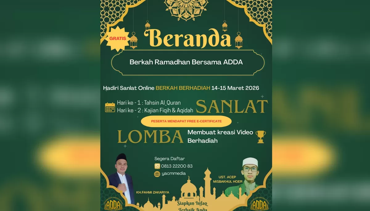 Yayasan Adda Cendekia Madani gelar Sanlat daring gratis berhadiah. (FOTO: Ist)