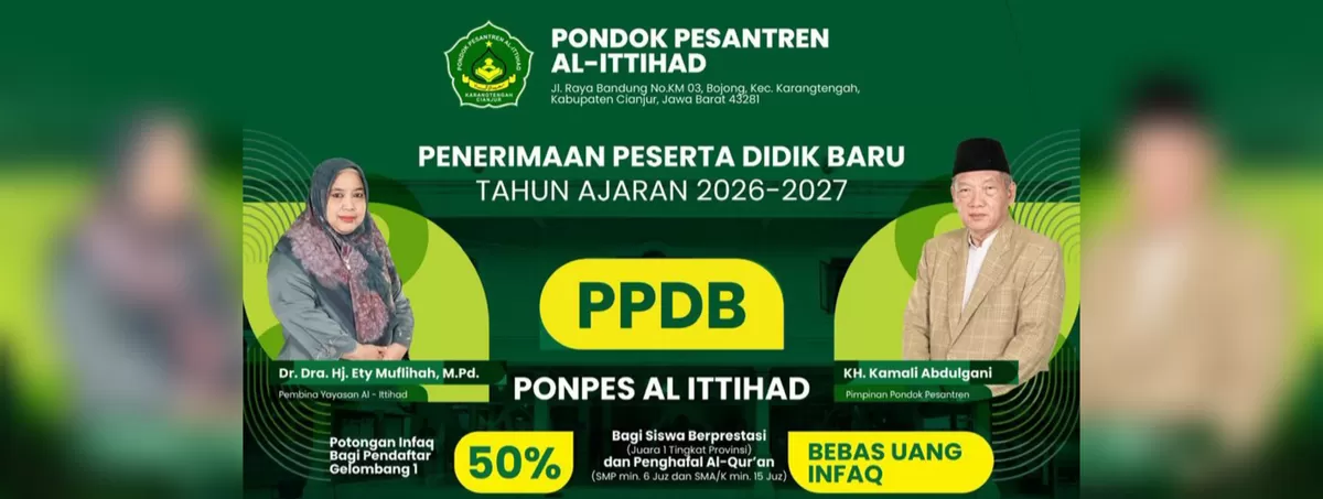 Pondok Pesantren Al-Ittihad Cianjur buka pendaftaran Santri Baru 2026