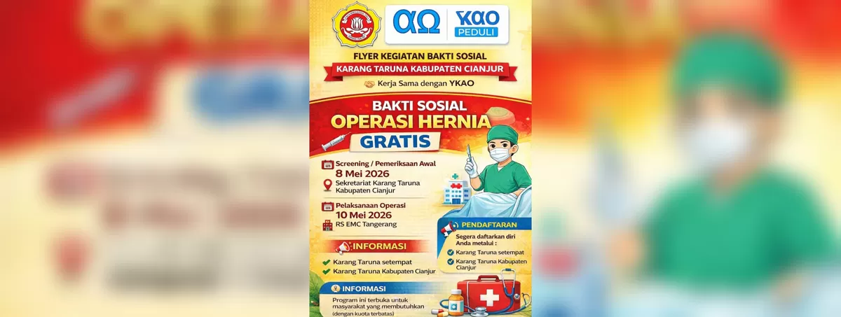 Bakti sosial Karang Taruna Cianjur berupa operasi hernia gratis. (FOTO: Ist)