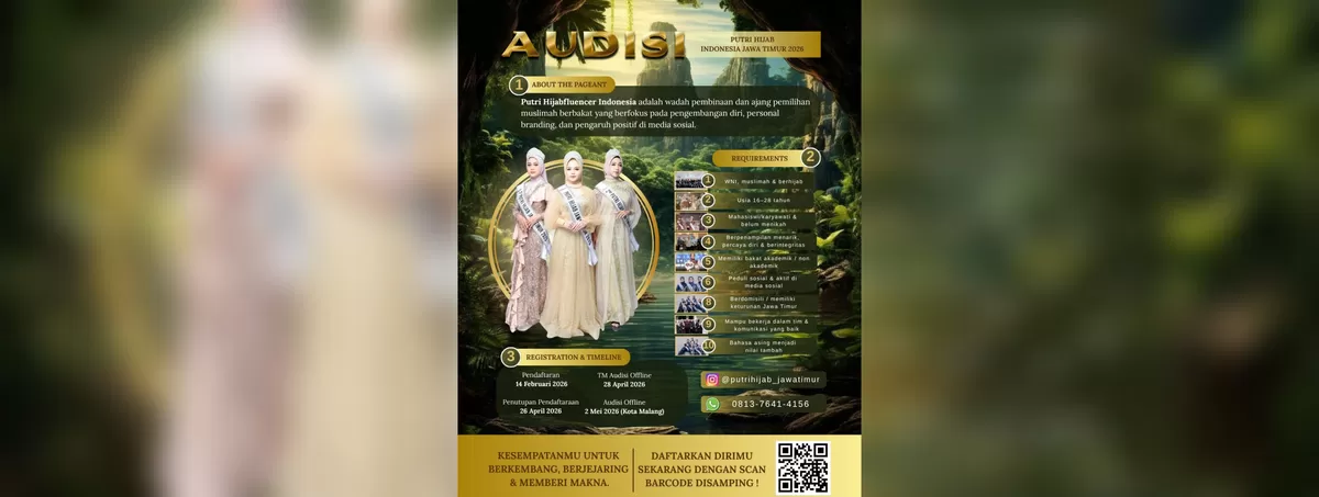 Audisi Putri Hijab Jawa Timur 2026. (FOTO: Ist)