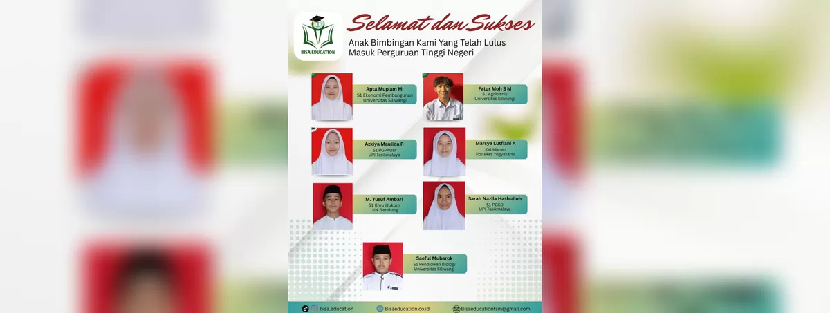 Tujuh siswa lolos ke Perguruan Tinggi Negeri melalui Bisa Education. (FOTO: Ist)