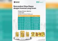 Harga Emas Antam di BSI Tembus Rp2,9 Juta per Gram pada Awal April 2026