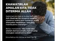 Sifat Muslim yang Baik, Khawatirlah Amalannya Tidak Diterima Allah