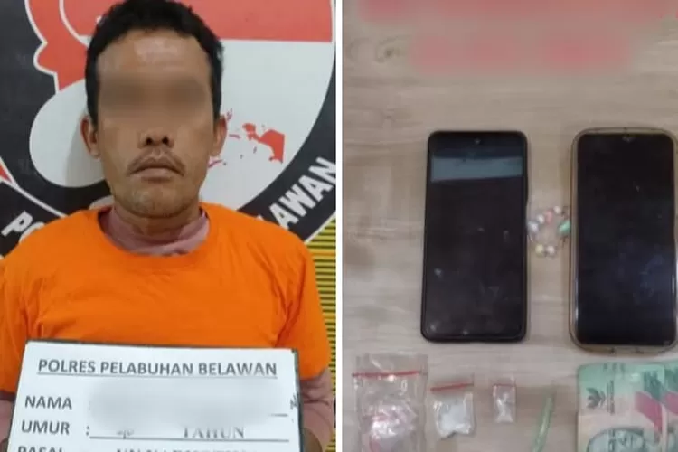Tersangka HRS alias Abay (40) terduga bandar narkoba diamankan pada Jumat 21 Maret 2025 oleh Satuan Reserse narkoba Polres Pelabuhan Belawan. (Realitasonline.id/Ist)