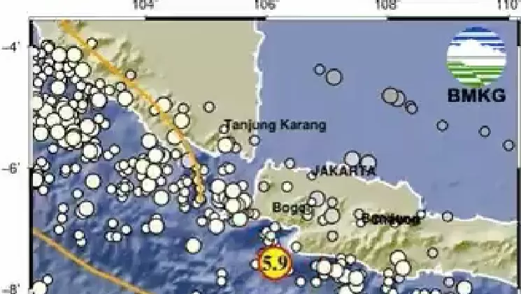 Gempa Bumi Di Wilayah Banten Dengan Kekuatan Magnitudo 5,9 SR, BMKG ...