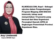 Pemprov Kepri Lakukan Ujicoba Pengembangan Program Magang ASN DIGI-GO Internship